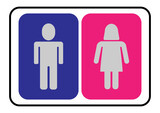 Print hint icon design for restroom between women and men