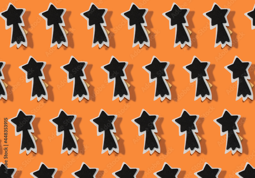 pattern: orange background and stars decor for home