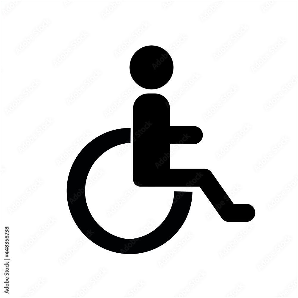 Vector disabled person icon in wheelchair Vector disabled person icon in wheelchair