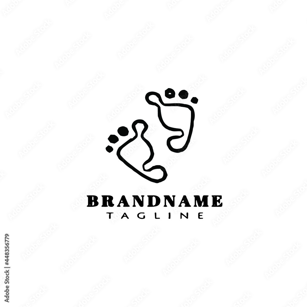 baby foot prints logo icon template vector illustration