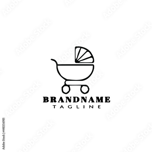 baby stroller logo icon design template vector illustration