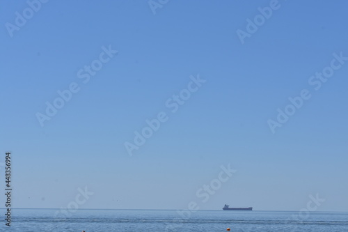 Ship at sea in the distance