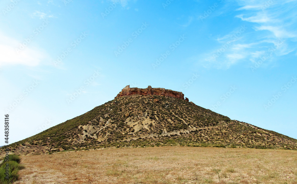 General view of the mountain where Castillo de Alcala is located.
