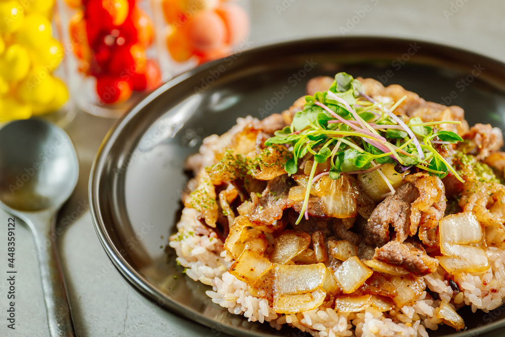 Korean style beef brisket rice 'chadolbag-i deopbab' Korean style beef brisket rice 'chadolbag-i deopbab'