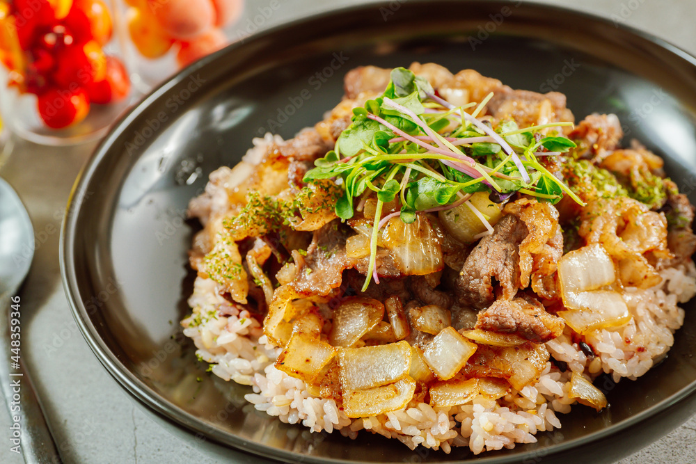 Korean style beef brisket rice 'chadolbag-i deopbab' Korean style beef brisket rice 'chadolbag-i deopbab'