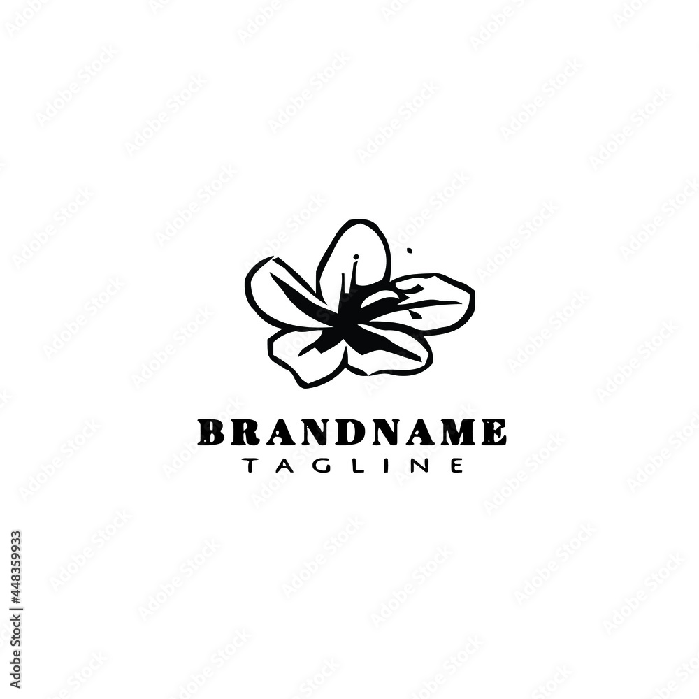flat azalea flower logo icon cartoon template vector illustration flat azalea flower logo icon cartoon template vector illustration
