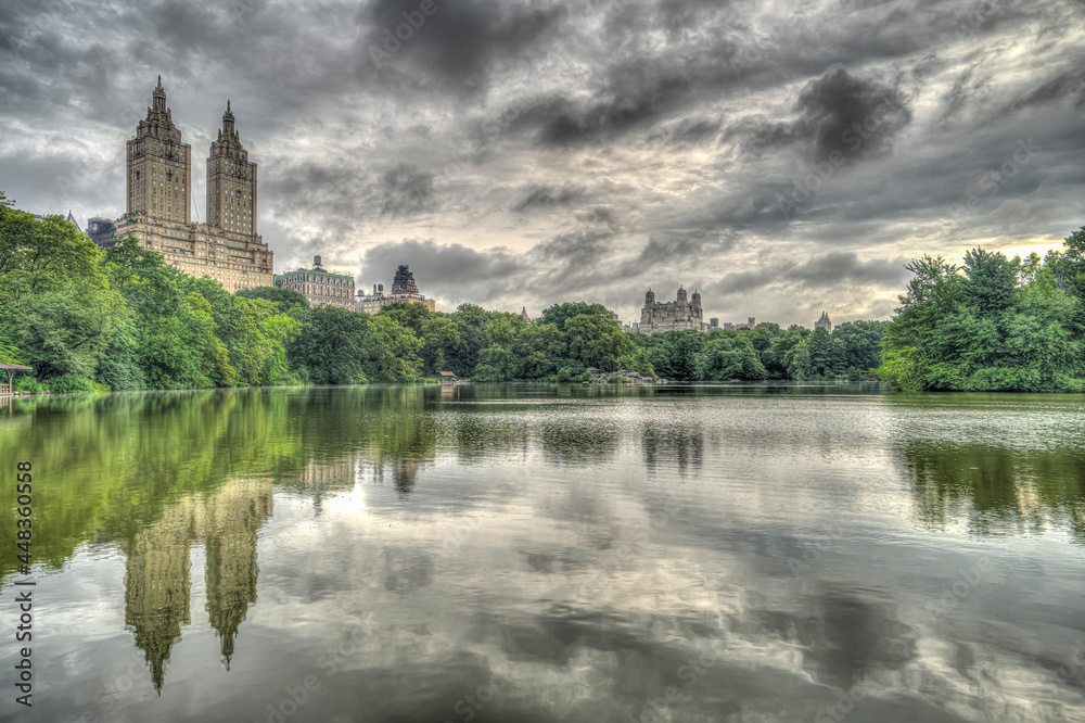 At the lake in summer, Central Park, NYC