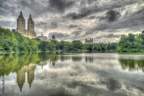 At the lake in summer, Central Park, NYC