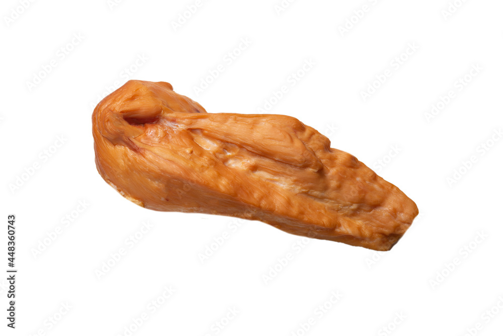 Smoked chicken fillet isolated on a white background. Smoked chicken fillet isolated on a white background.