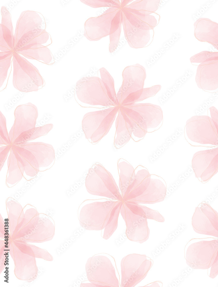 Delicate Floral Seamless Vector Patterns. Simple Hand Drawn Light Pink Flowers Isolated on a White Background. Infantile Style Pastel Color Abstract Garden Print. Delicate Floral Seamless Vector Patterns. Simple Hand Drawn Light Pink Flowers Isolated on a White Background. Infantile Style Pastel Color Abstract Garden Print.
