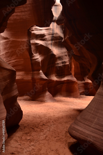 Pathway Through a Red Rock Slot Canyon in Arizona