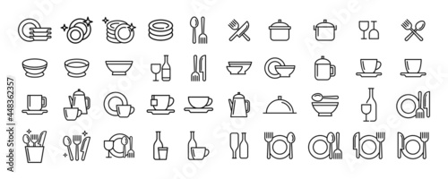 Vector graphic of tableware icon collection