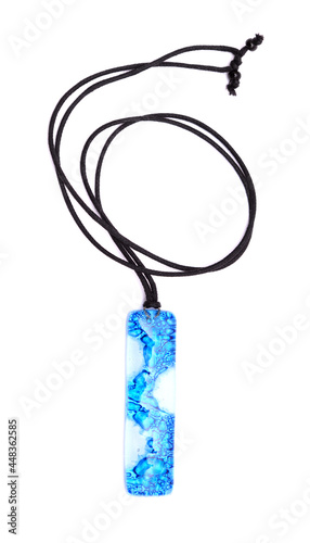 Slika na platnu costume jewelry, fused glass pendant isolated on white background
