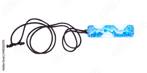 costume jewelry, fused glass pendant isolated on white background