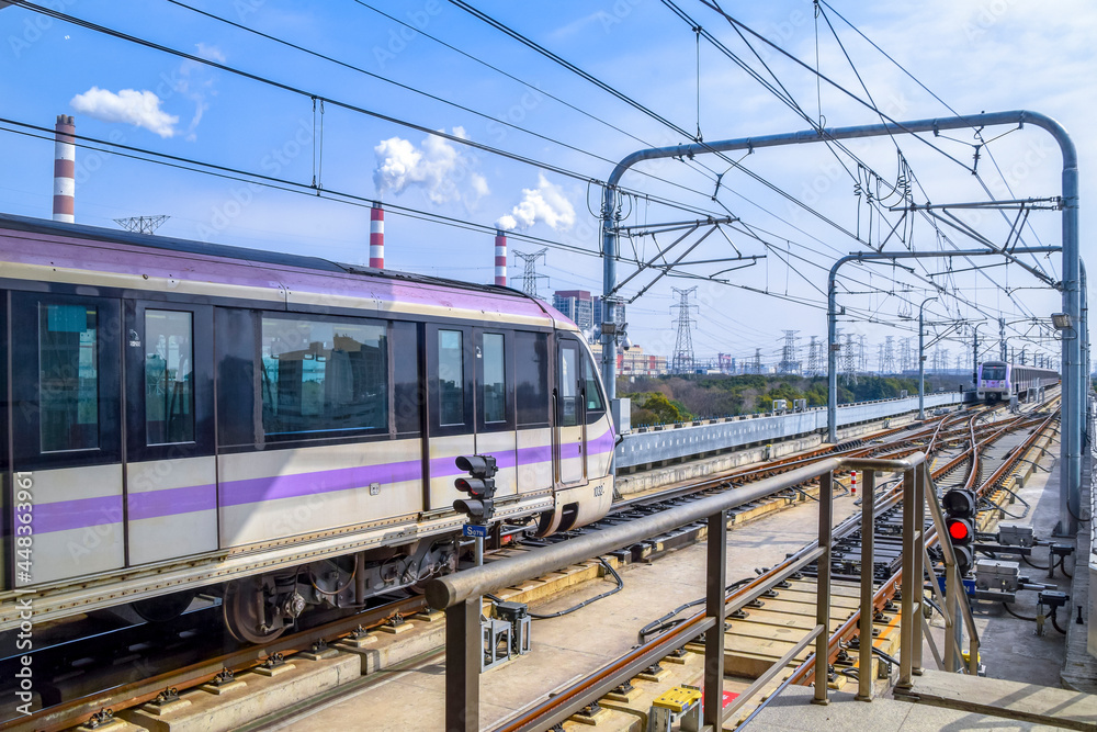 Fototapeta premium Shanghai Metro Line 10 Trains