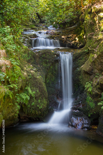 Long exposure shot of the Geroldsau waterfall, roadtrip within the German black forest.