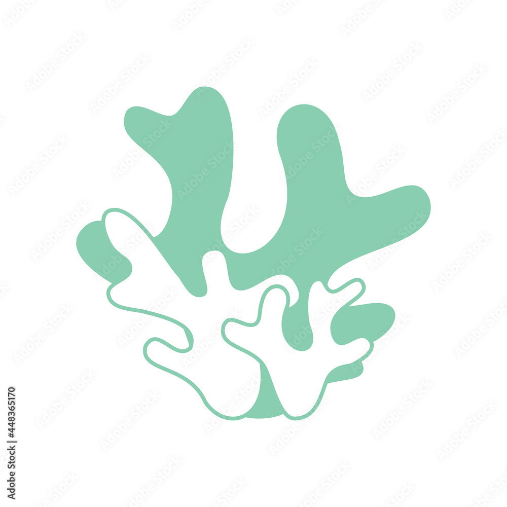 Seaweed logo icon two green bushes of moss on a white background Seaweed logo icon two green bushes of moss on a white background