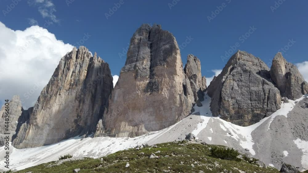 custom made wallpaper toronto digital 4k footage of Tre Cime di Lavaredo in South Tyrol, Italy, with slight pan right