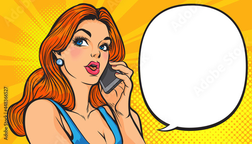 woman and telephone with speech bubble