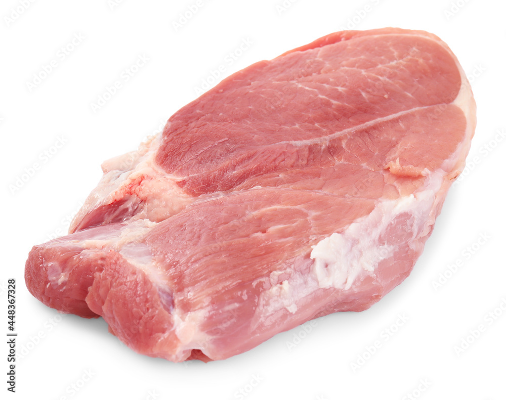Piece of raw meat isolated on white Piece of raw meat isolated on white