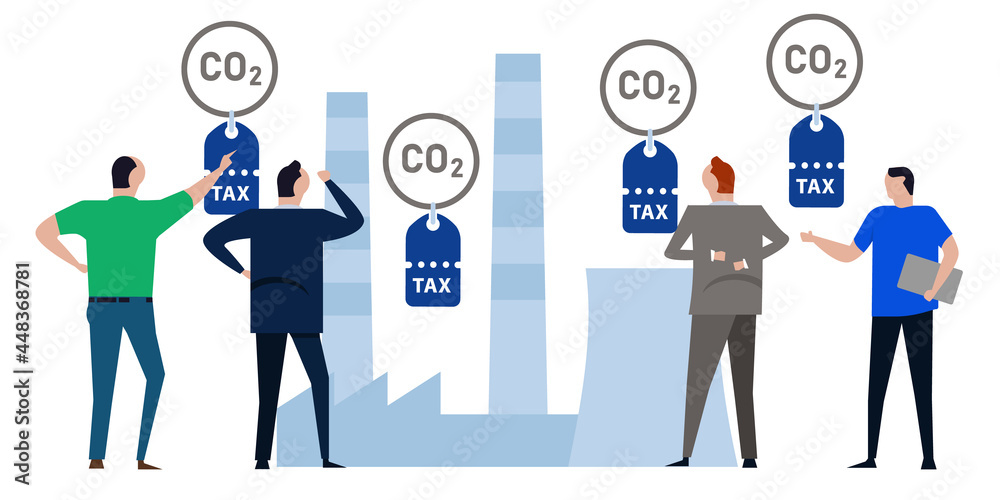 carbon tax price for emission policy reduction of environmental impact caused by co2 greenhouse gases