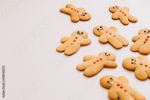 Scary halloween cookies, selective focus decoration on the black background. Halloween style