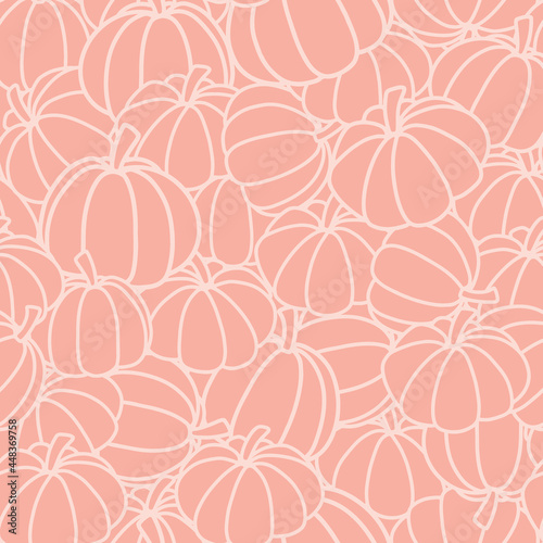 Orange pastel halloween pumpkin repeat pattern