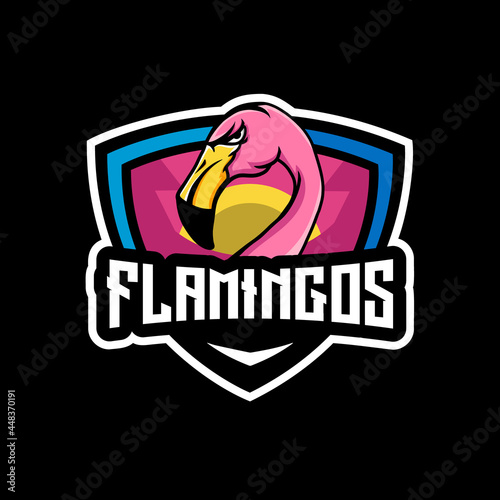 Flamingo mascot esport logo