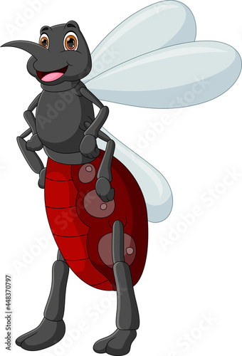 cartoon mosquito posing standing