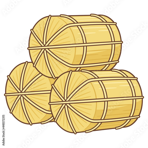 積んである米俵　Rice bales vector illustration photo