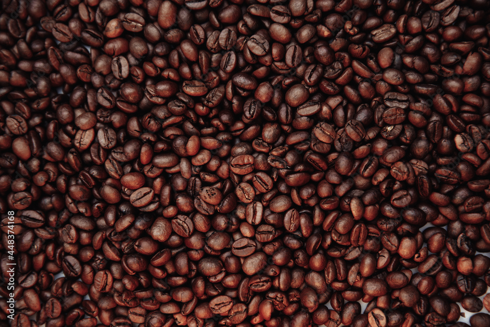 Fototapeta premium Mixture of different kinds of roasted coffee beans