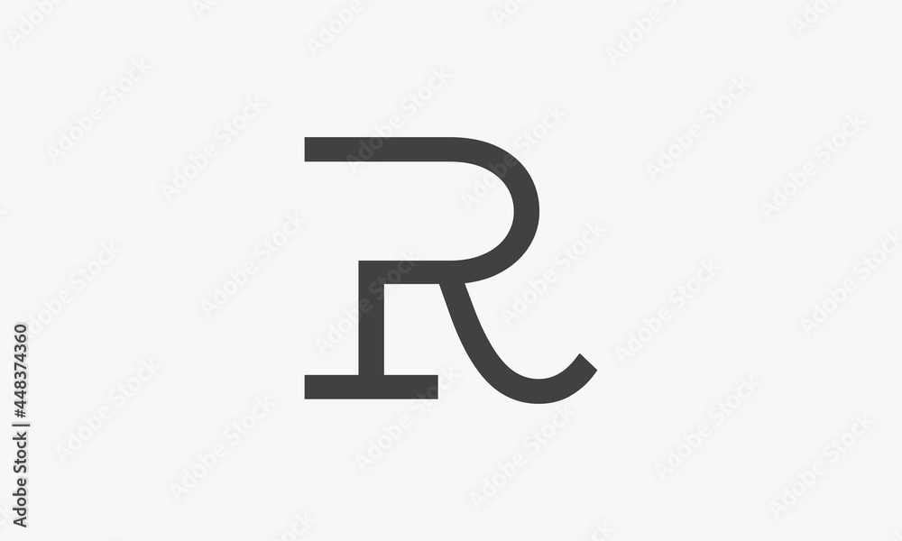 simple minimal letter R logo concept isolated on white background. simple minimal letter R logo concept isolated on white background.
