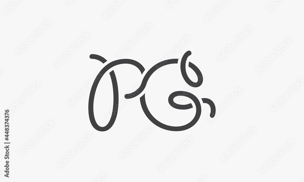 letter PG logo concept isolated on white background. letter PG logo concept isolated on white background.