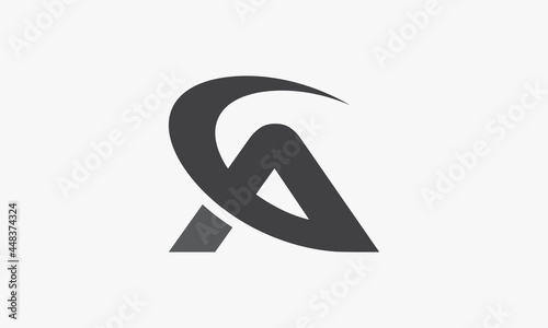 letter A logo swoosh curve concept isolated on white background.