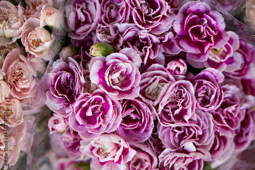 close up of a bouquet of pink roses