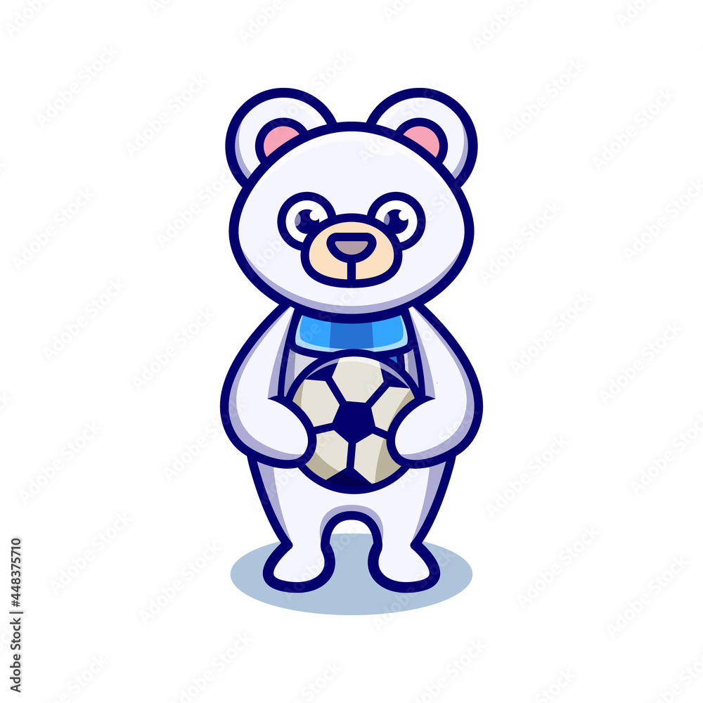 cute polar bear cartoon animal holding a ball cute polar bear cartoon animal holding a ball