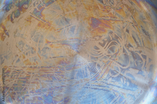 Wallpaper Mural The texture of the metal background is covered with a colorful patina. Corrosion and oxide bottom of the pan. Torontodigital.ca