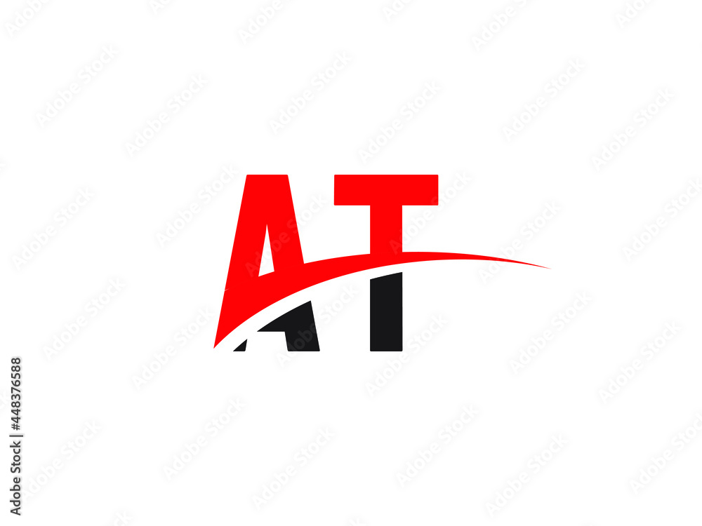 Fototapeta premium AT Letter Initial Logo Design Template