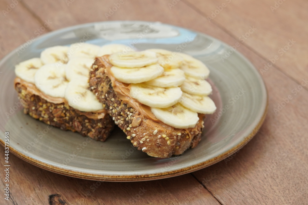 Banana peanut butter toast Banana peanut butter toast
