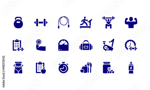 Simple Set of Fitness and Workout Related Vector Icons