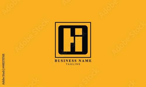 HI, IH, Abstract initial monogram letter alphabet logo design