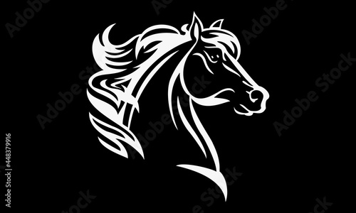 Horse-related Design For Your Business.White and black background.