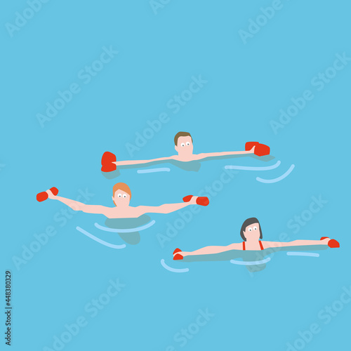 Illustration d'un groupe d'Aqua fitness photo