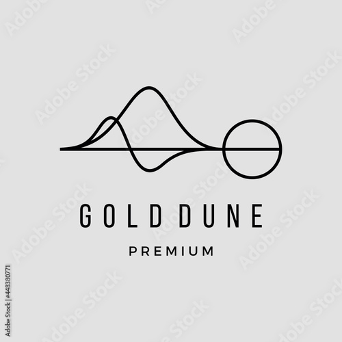 Abstract Sahara Golden moon Dune abstract wave logo inspiration vector icon illustration custom logo design