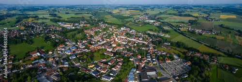 Aerial view around the city Velden in Germany., Bavaria on a sunny afternoon in spring.