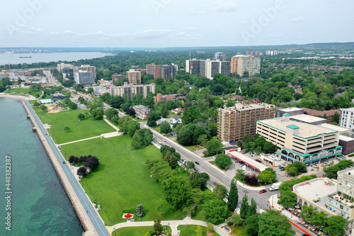 Aerial of the waterfront in Burlington, Ontario, Canada photo