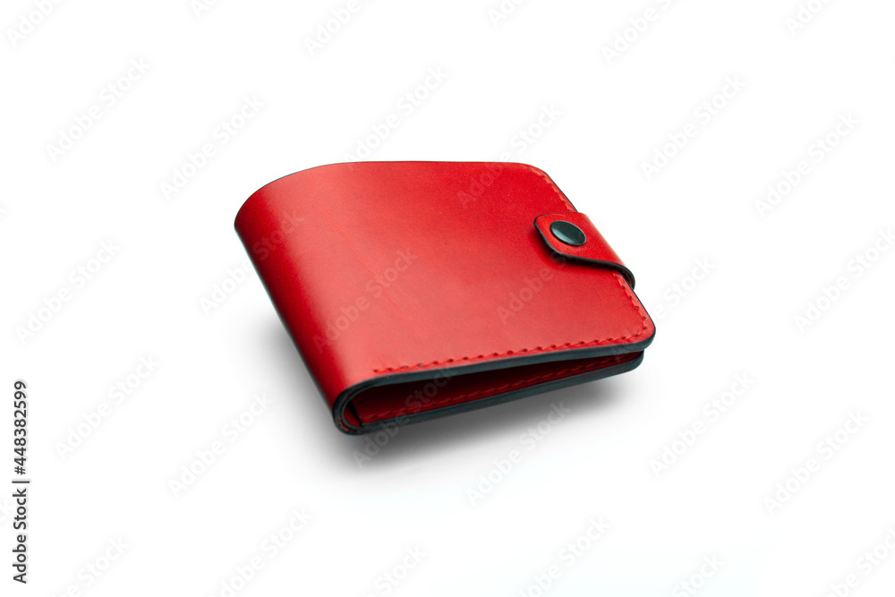 Stylish leather red men wallet isolated on white background. Stylish leather red men wallet isolated on white background.