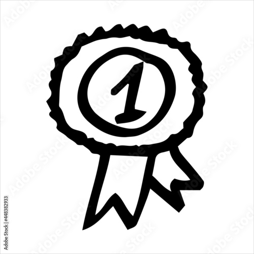 hand drawing, doodle award, design element on the school theme
