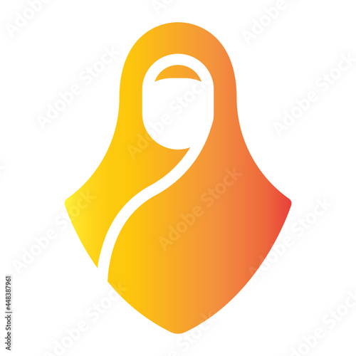 hijab flat gradient icon