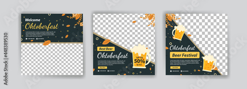 Welcome Oktoberfest. Best Beer Oktoberfest. Oktoberfest Beer Festival. Banner vector for social media ads, web ads, business messages, discount flyers and big sale banners.